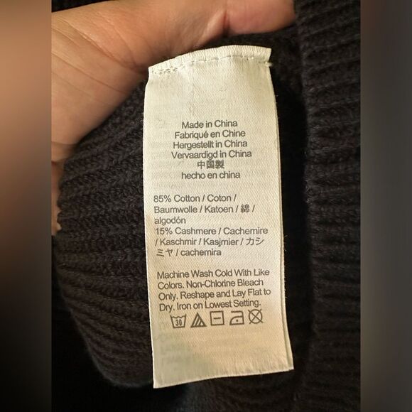 J Crew Cotton Cashmere Blend Ribbed Turtleneck Sweater Black - Picture 4 of 7